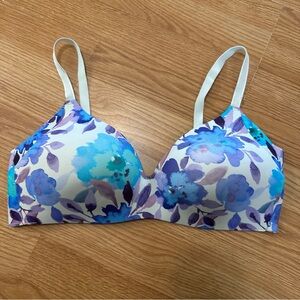 KNIX Wing Woman Soft-Cup Contour Bra Blue Floral, KNIX Size 5 = 38-40C / 36-38D